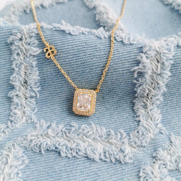 Alicia Bonnie Jewelry - Alicia Bonnie Aurora Gold White Crystal Pendant Necklace Trendy Jewelry